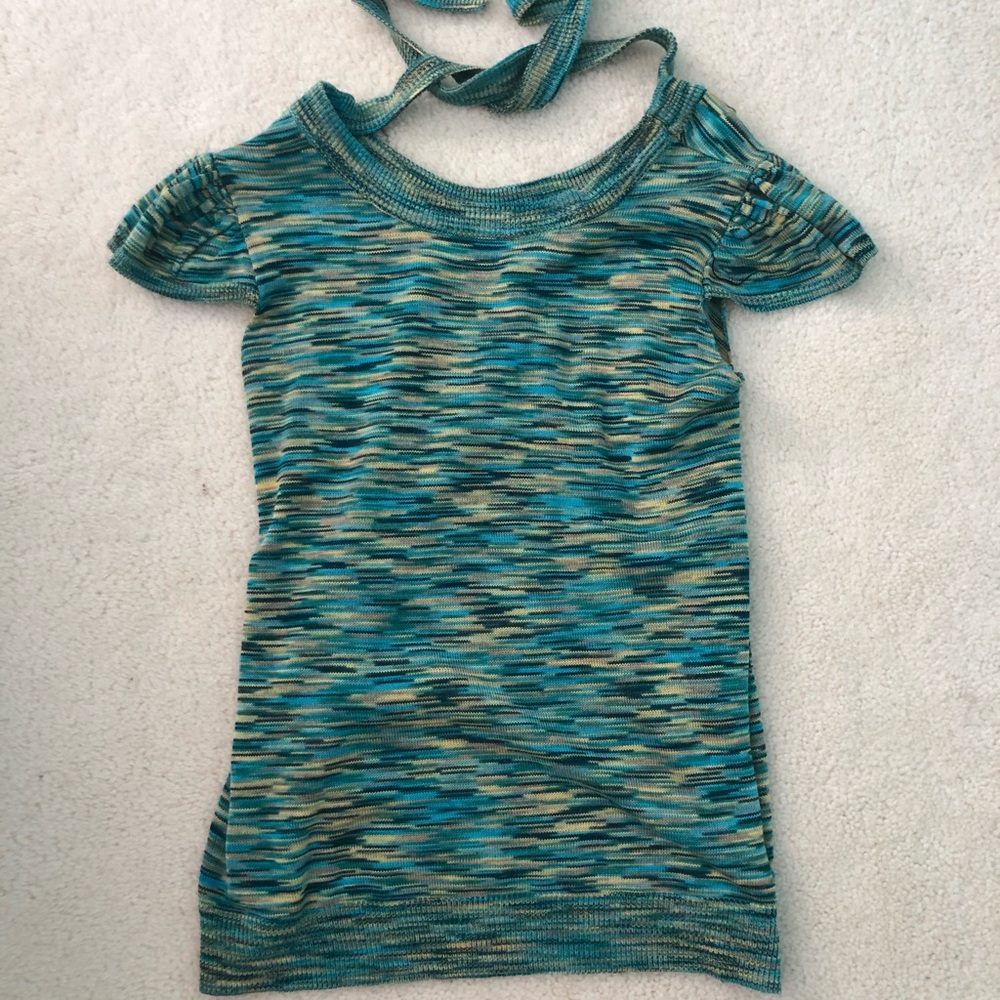 Tulle top size XS. Can be dressed up or down- great for work. Sweater material